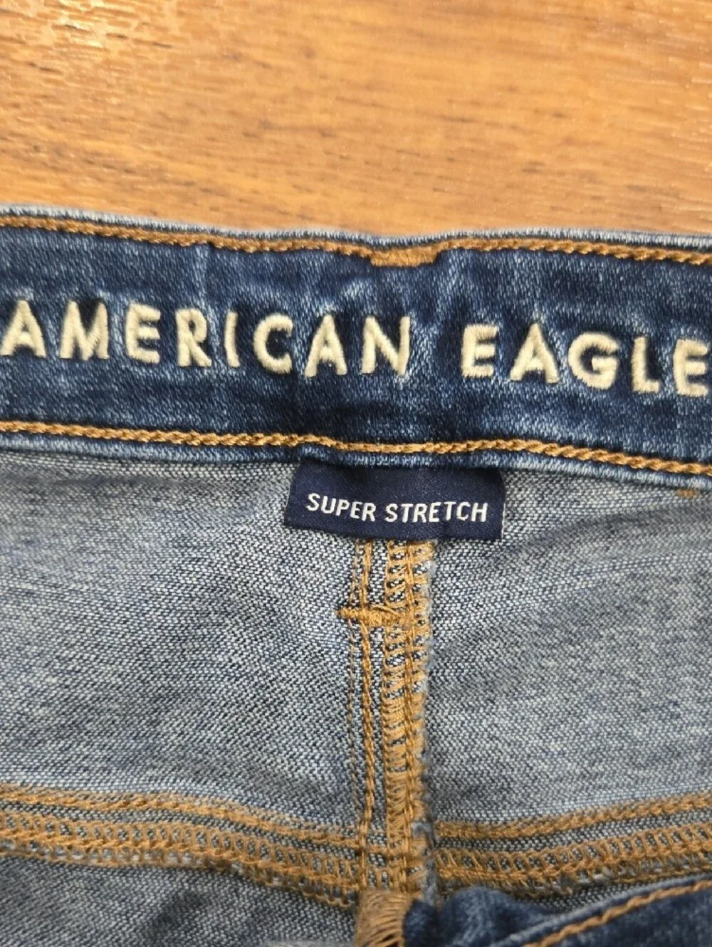American Eagle Blue Distressed High-Rise Skinny Jeans